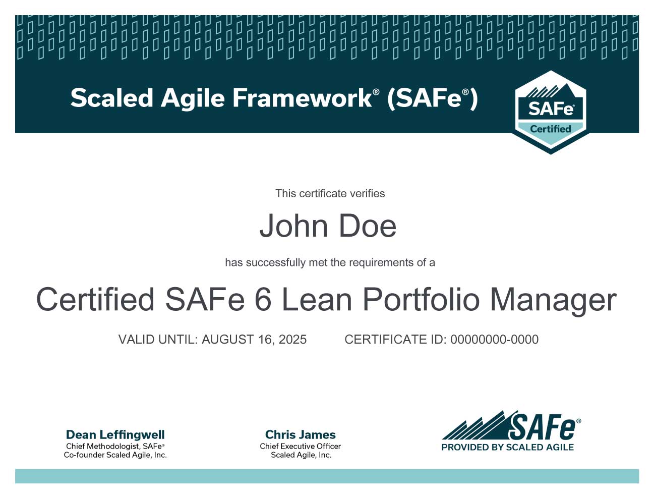 SAFe Lean Portfolio Management Certificate