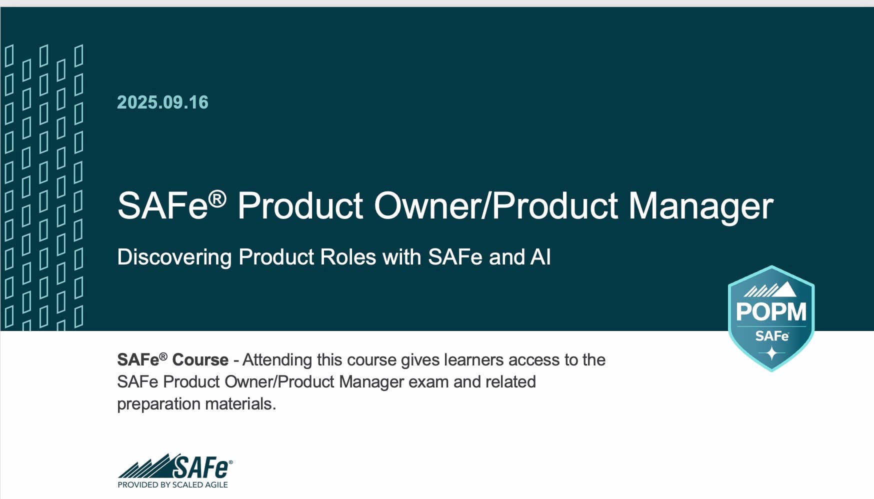 SAFe Product Owner/Product Manager